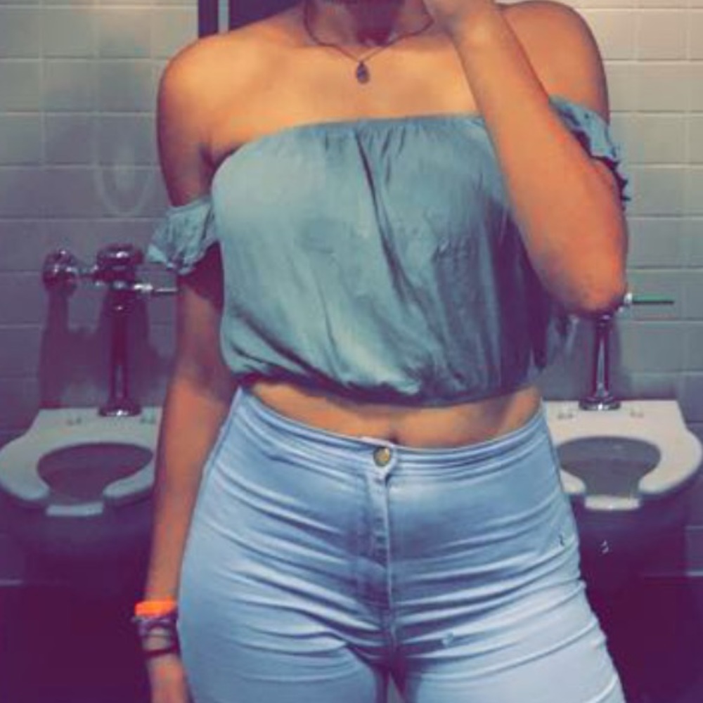 Olive Green Ruffle Crop Top